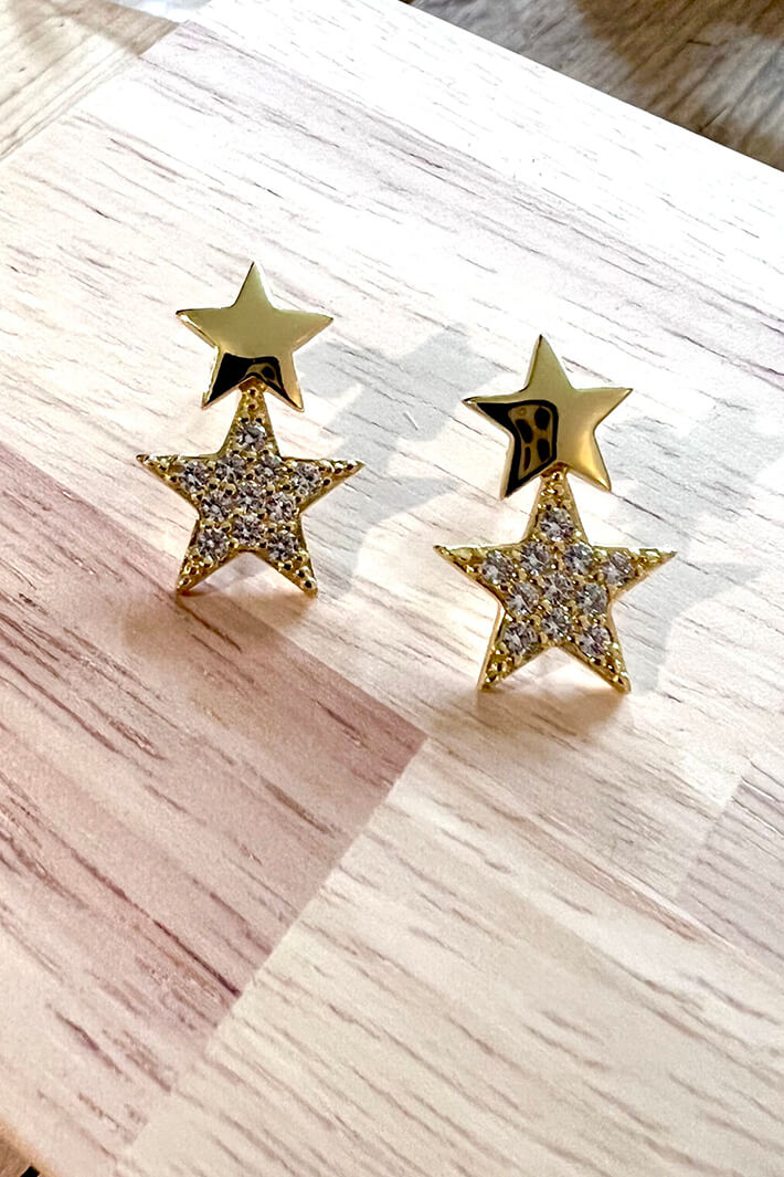 iCandi Rocks Vega Star Earrings Gold - Olivia Grace Fashion