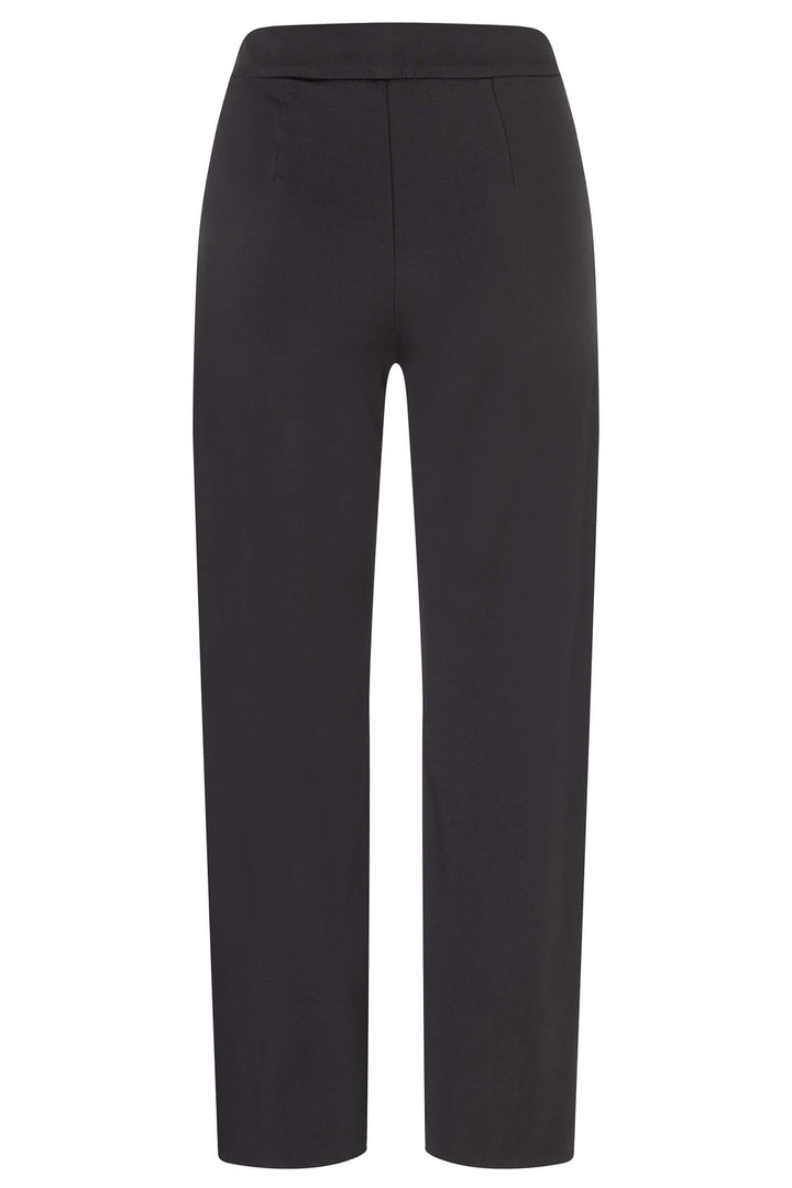 Mac Chiara Cropped 3050-00-0106 Black Athletic Jersey Pull-On Trousers - Olivia Grace Fashion