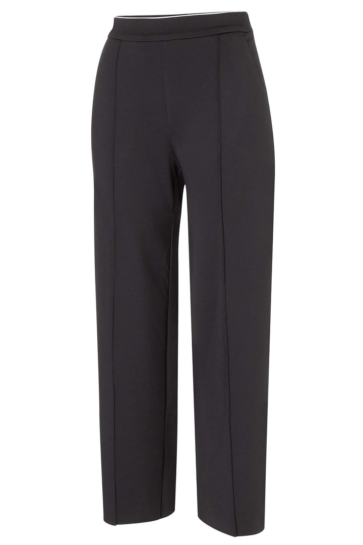 Mac Chiara Cropped 3050-00-0106 Black Athletic Jersey Pull-On Trousers - Olivia Grace Fashion