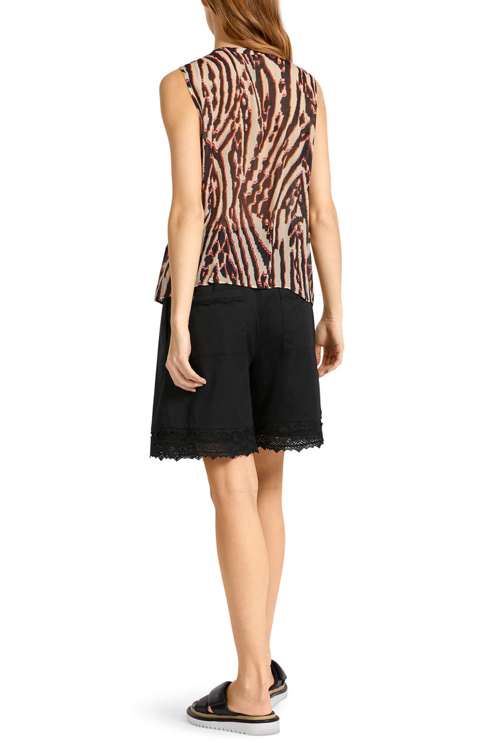 Marc Cain Collection UC 61.15 W86 Deep Red African Fairy Tale Ruffle Top - Olivia Grace Fashion