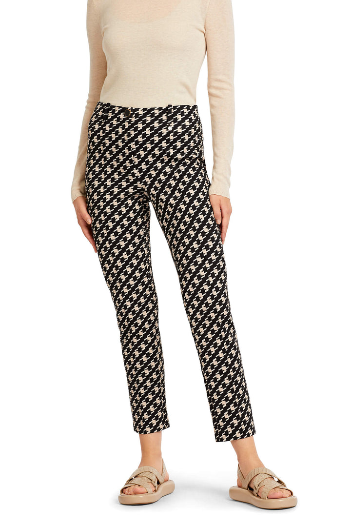 Marc Cain Collection UC 81.11 J11 Black Print Stretch Trousers - Olivia Grace Fashion