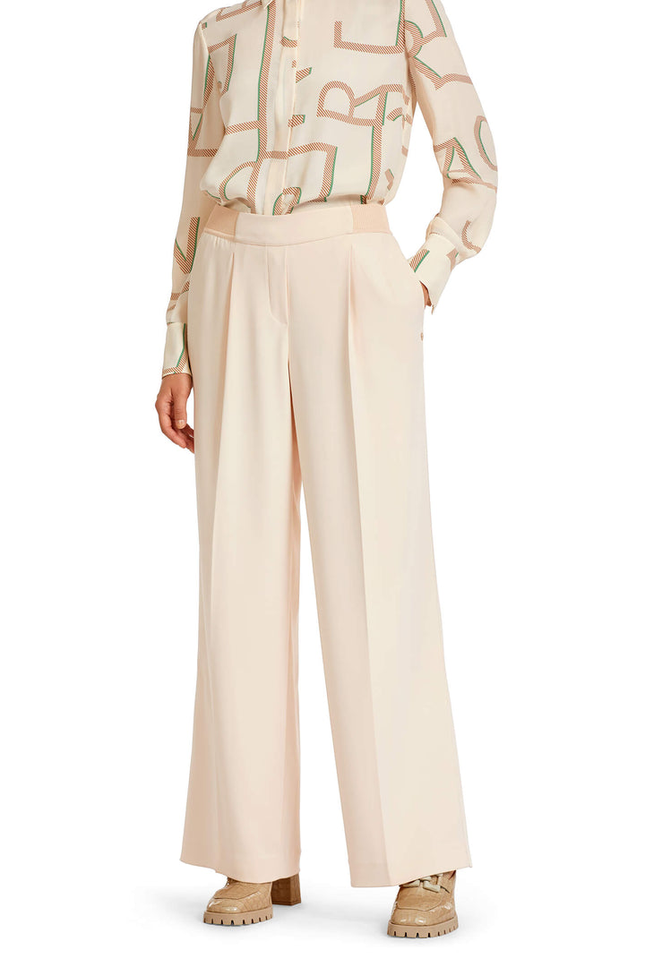 Marc Cain Collection UC 81.19 W56 Creme Wide Leg Trousers - Olivia Grace Fashion