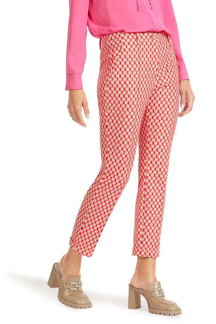 Marc Cain Collection UC 81.32 J18 Tangerien Orange Print Trousers - Olivia Grace Fashion