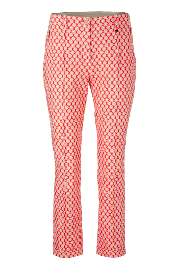 Marc Cain Collection UC 81.32 J18 Tangerien Orange Print Trousers - Olivia Grace Fashion