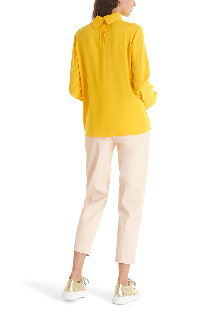 Marc Cain TC 55.13 W01 Saffron Yellow Reverse Collar Top - Olivia Grace Fashion