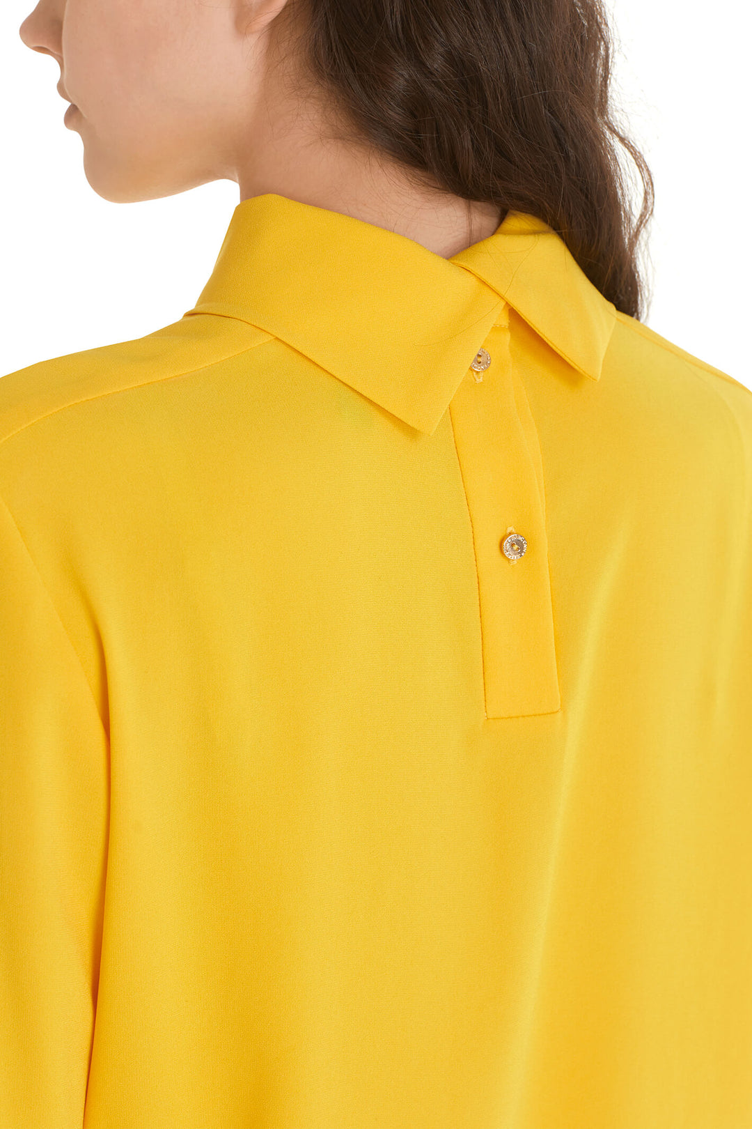 Marc Cain TC 55.13 W01 Saffron Yellow Reverse Collar Top - Olivia Grace Fashion