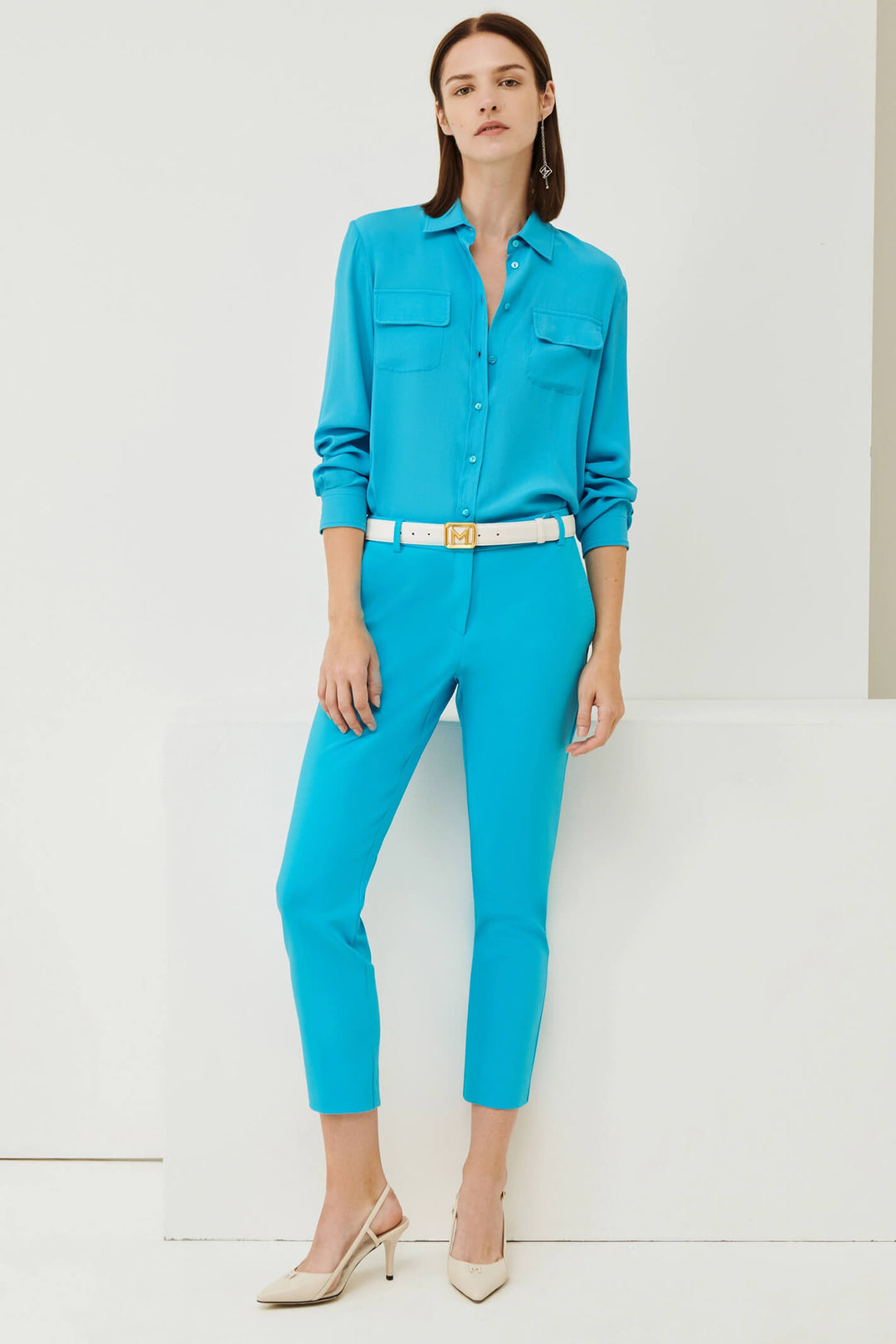 Marella Anversa 2331310431200 Turquoise Trousers - Olivia Grace Fashion