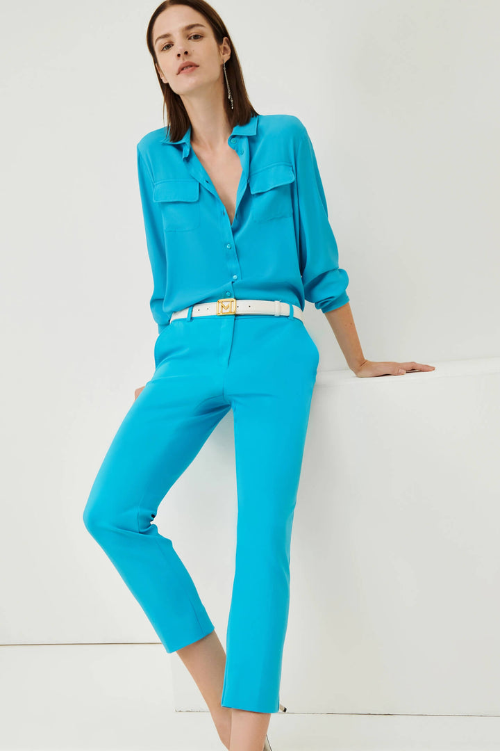Marella Anversa 2331310431200 Turquoise Trousers - Olivia Grace Fashion