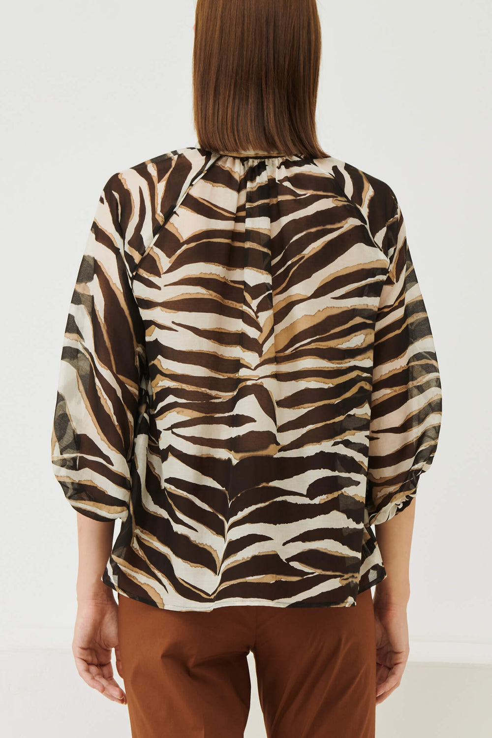 Marella Baltico 2331110934200 Black Animal Print Shirt - Olivia Grace Fashion