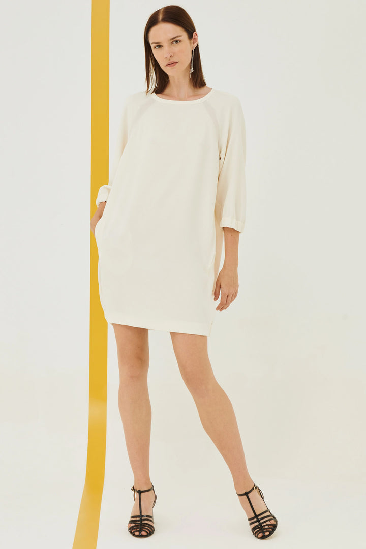 Marella Karlie 2332210733200 Wool White Short Dress - Olivia Grace Fashion
