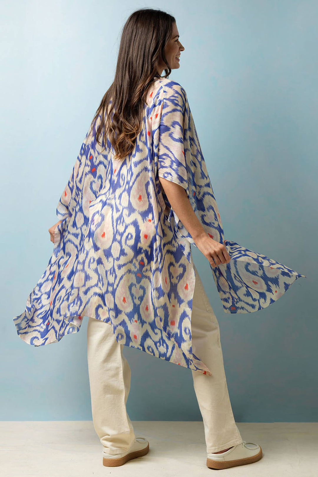 One Hundred Stars Throwover Ikat Cobalt Blue - Olivia Grace Fashion