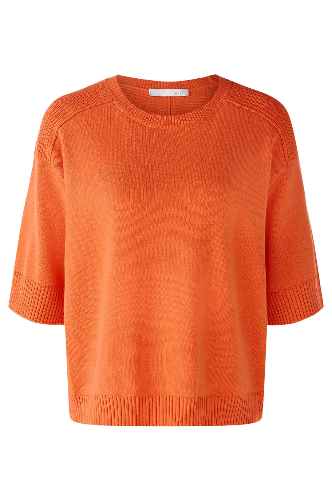 Oui 78116 Orange Short Sleeved Jumper - Olivia Grace Fashion