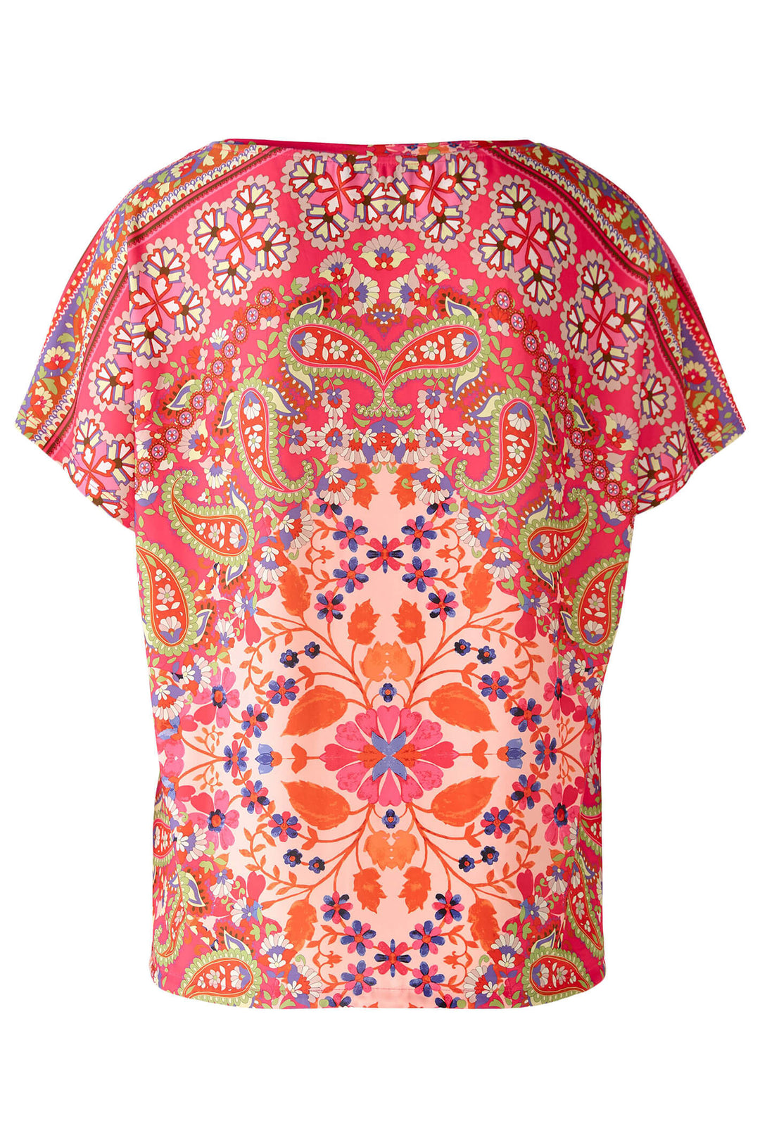 Oui 78648 Pink Orange Print Top - Olivia Grace Fashion