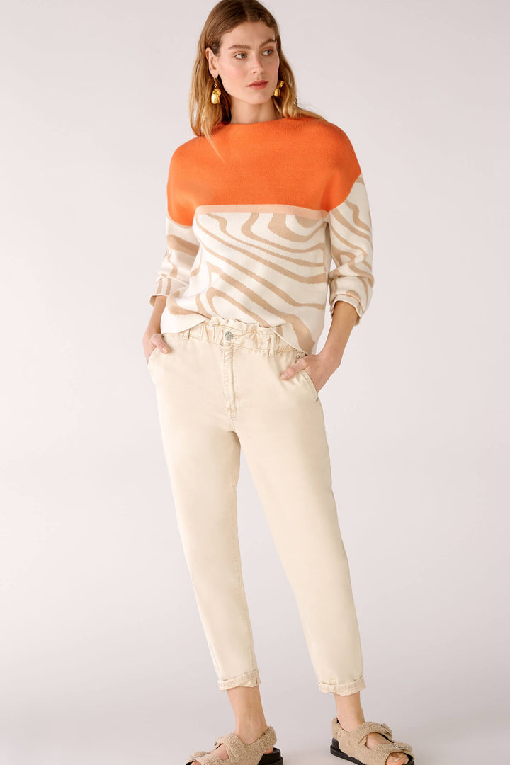 Oui 78684 Light Stone Trousers - Olivia Grace Fashion