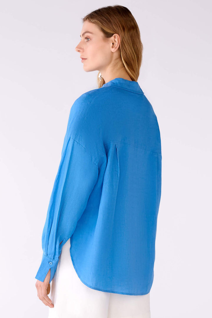 Oui 78867 Blue Long Sleeve Shirt - Olivia Grace Fashion