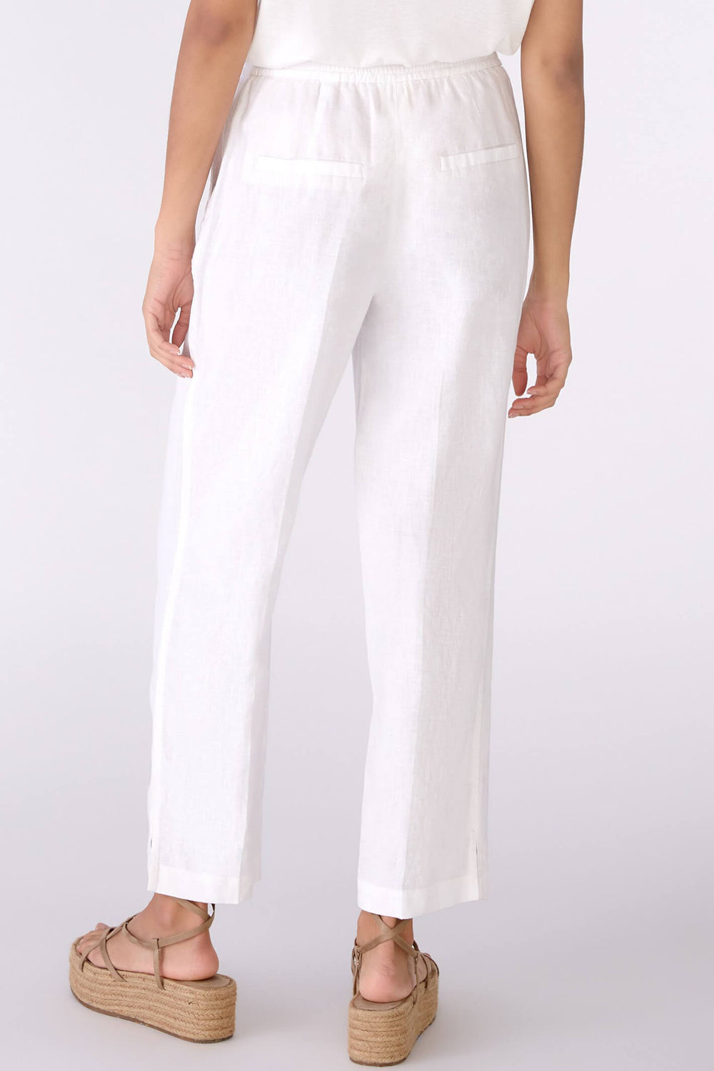 Oui 78875 Optic White Trousers - Olivia Grace Fashion