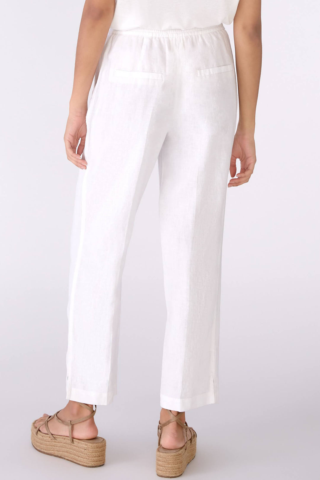 Oui 78875 Optic White Trousers - Olivia Grace Fashion