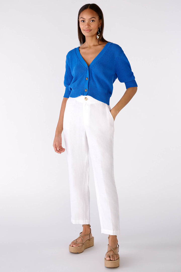 Oui 78875 Optic White Trousers - Olivia Grace Fashion