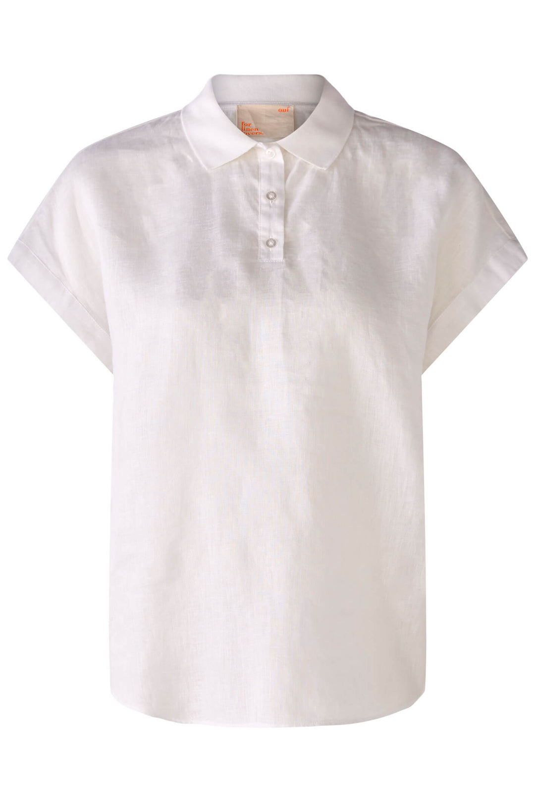 Oui 78899 Optic White Short Sleeve Blouse - Olivia Grace Fashion