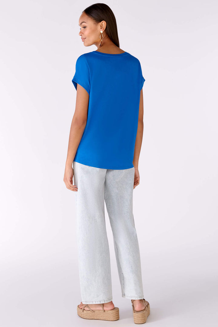 Oui 79015 Blue Lolite Short Sleeve Top - Olivia Grace Fashion