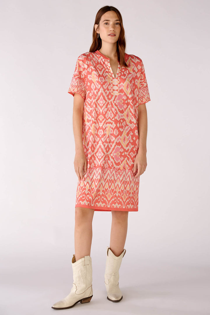 Oui 79138 Coral Print Shift Dress - Olivia Grace Fashion