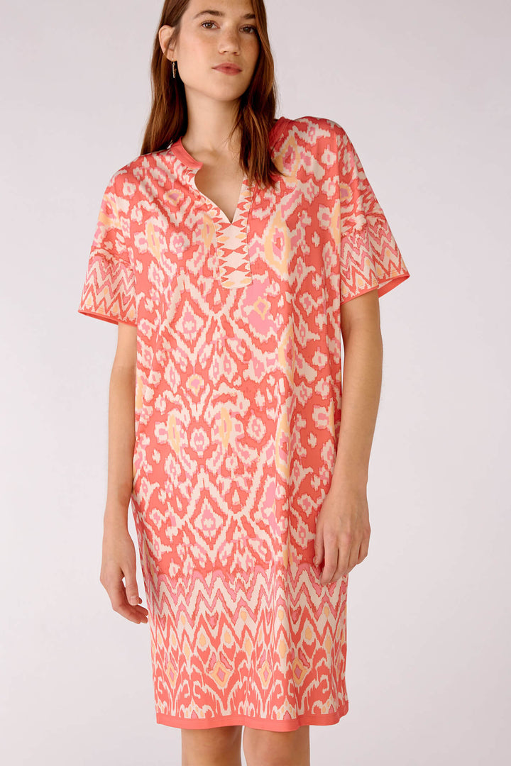 Oui 79138 Coral Print Shift Dress - Olivia Grace Fashion