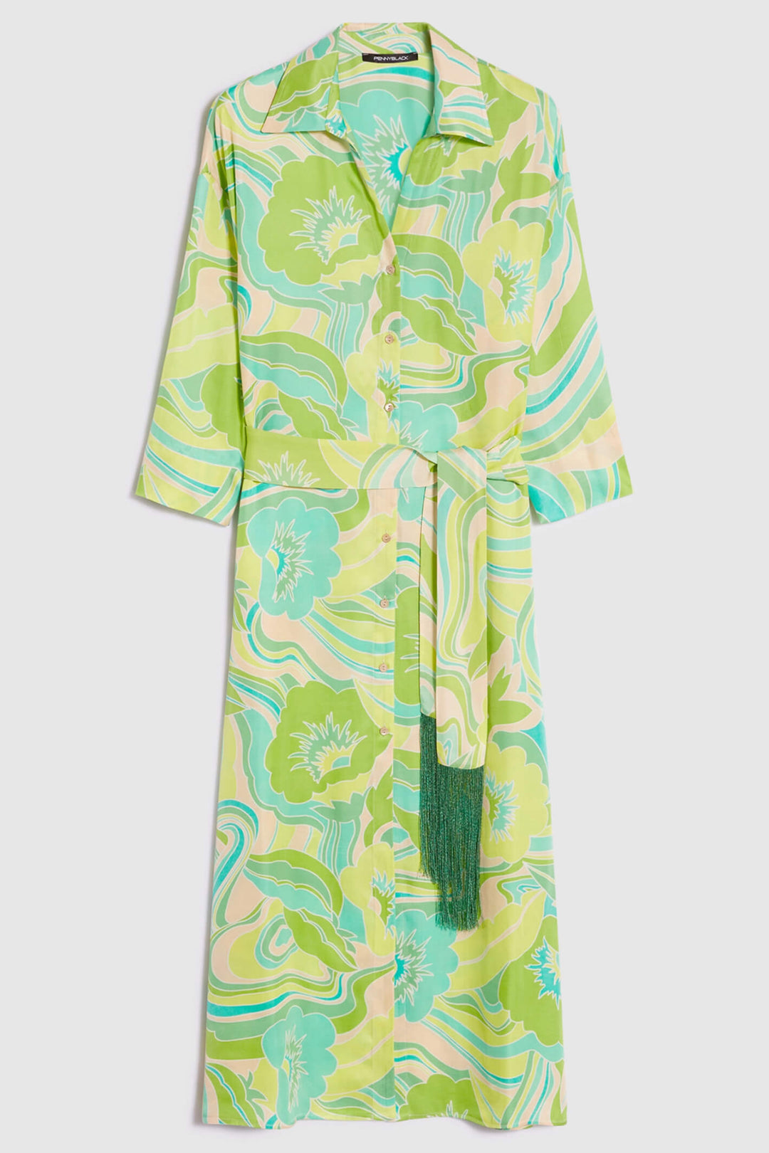 Pennyblack 22210723P Olimpio Green Print Shirt Dress - Olivia Grace Fashion