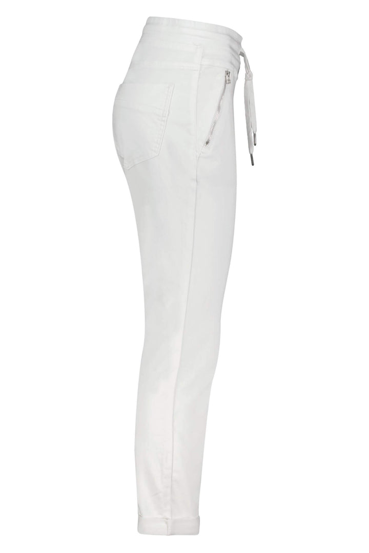 Red Button SRB3936 White Tessy Crop Jogger Trousers - Olivia Grace Fashion