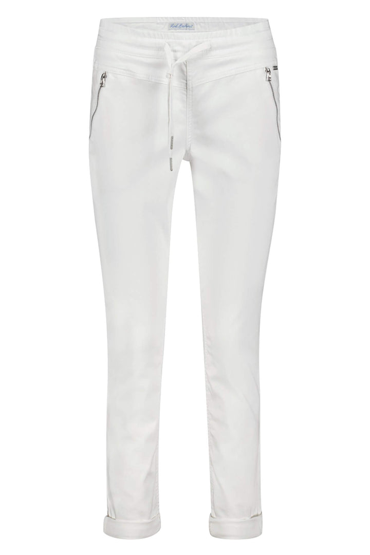Red Button SRB3936 White Tessy Crop Jogger Trousers - Olivia Grace Fashion