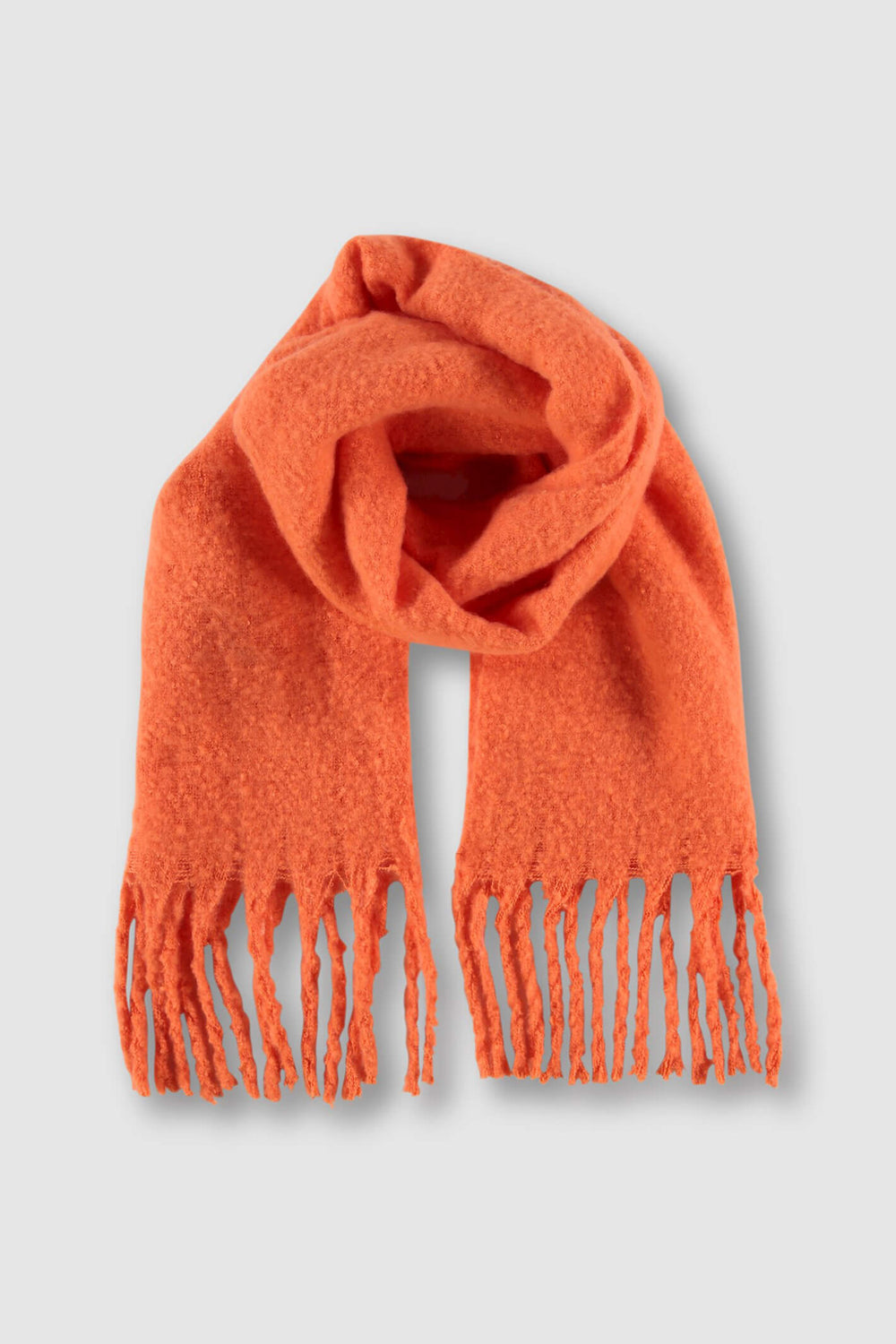 Rino & Pelle Gella Fire Orange Tassle Scarf - Olivia Grace Fashion